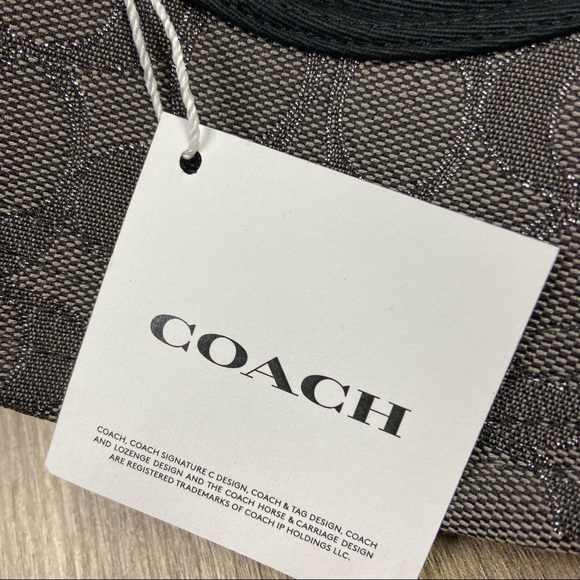 Coach Baseball Hat In Metallic Signature, Black/Gunmetal - Picture 12 of 13